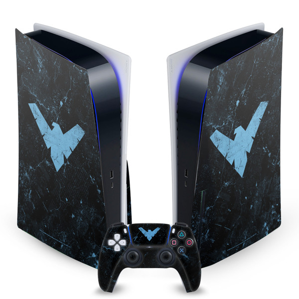 Batman DC Comics Logos And Comic Book Nightwing Vinyl Sticker Skin Decal Cover for Sony PS5 Disc Edition Bundle