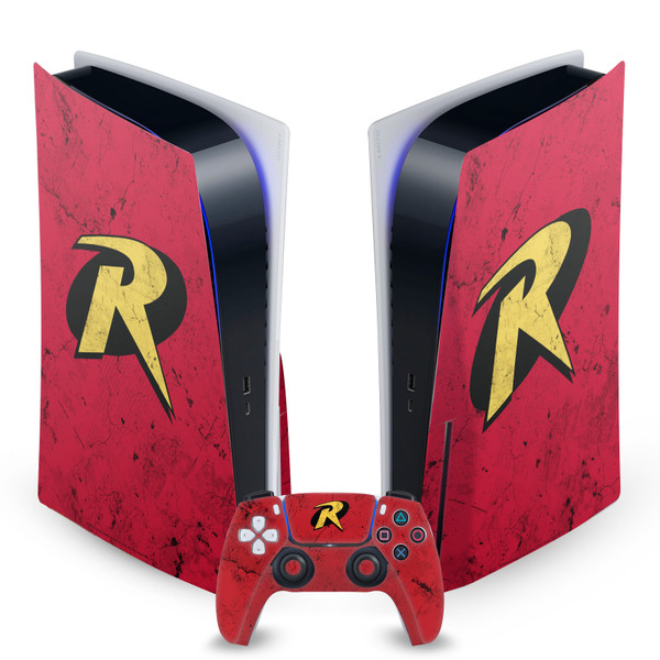 Batman DC Comics Logos And Comic Book Robin Vinyl Sticker Skin Decal Cover for Sony PS5 Disc Edition Bundle