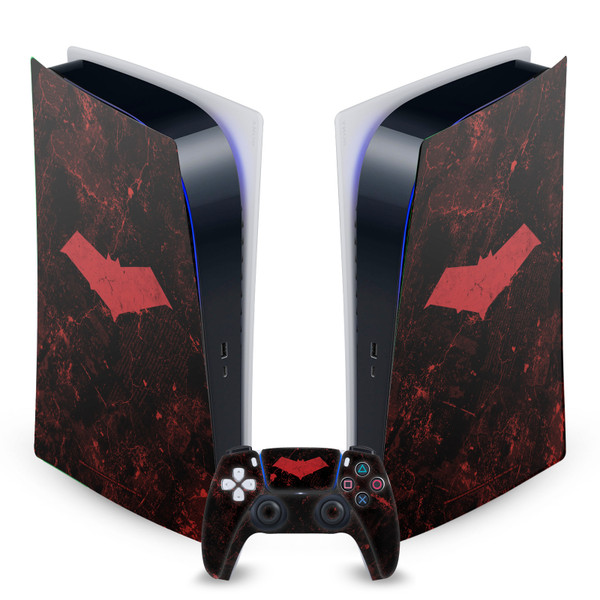 Batman DC Comics Logos And Comic Book Red Hood Vinyl Sticker Skin Decal Cover for Sony PS5 Digital Edition Bundle