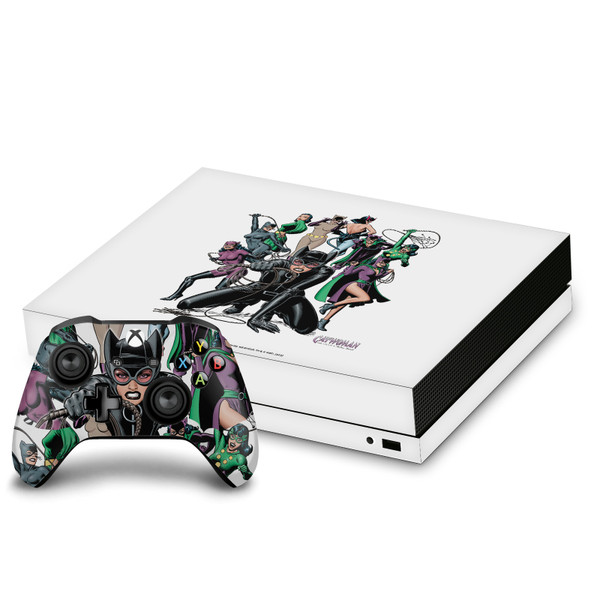 Batman DC Comics Logos And Comic Book Catwoman Vinyl Sticker Skin Decal Cover for Microsoft Xbox One X Bundle