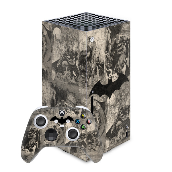 Batman DC Comics Logos And Comic Book Collage Distressed Vinyl Sticker Skin Decal Cover for Microsoft Series X Console & Controller