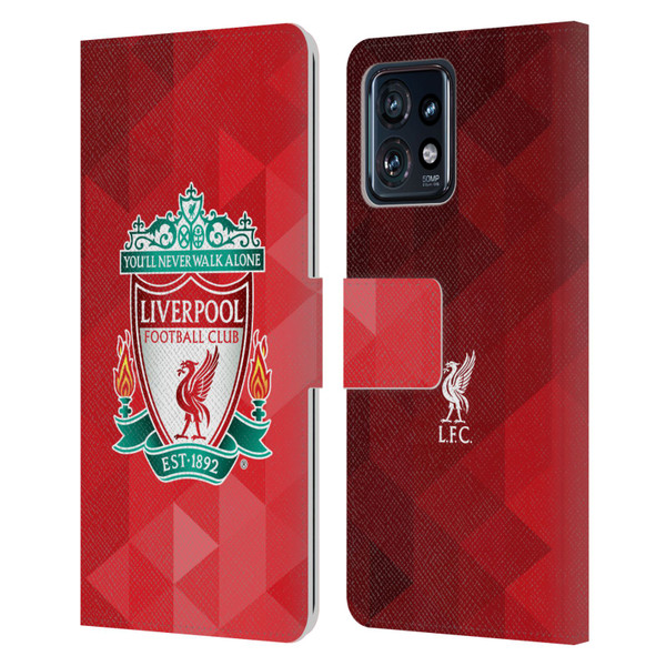 Liverpool Football Club Crest 1 Red Geometric 1 Leather Book Wallet Case Cover For Motorola Moto Edge 40 Pro