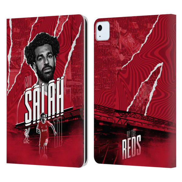Liverpool Football Club 2023/24 First Team Mohamed Salah Leather Book Wallet Case Cover For Apple iPad Air 11 2020/2022/2024