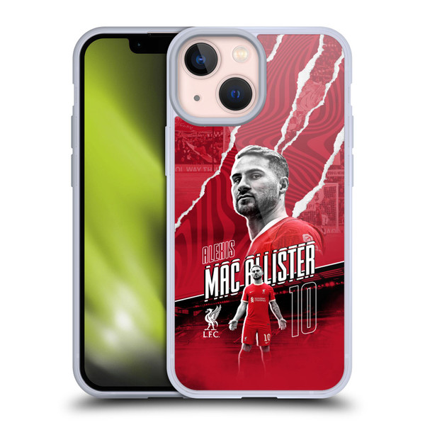 Liverpool Football Club 2023/24 First Team Alexis Mac Allister Soft Gel Case for Apple iPhone 13 Mini