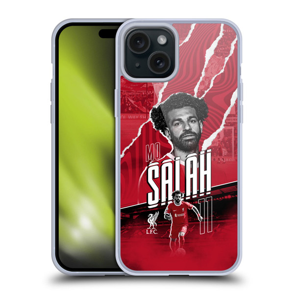Liverpool Football Club 2023/24 First Team Mohamed Salah Soft Gel Case for Apple iPhone 15 Plus