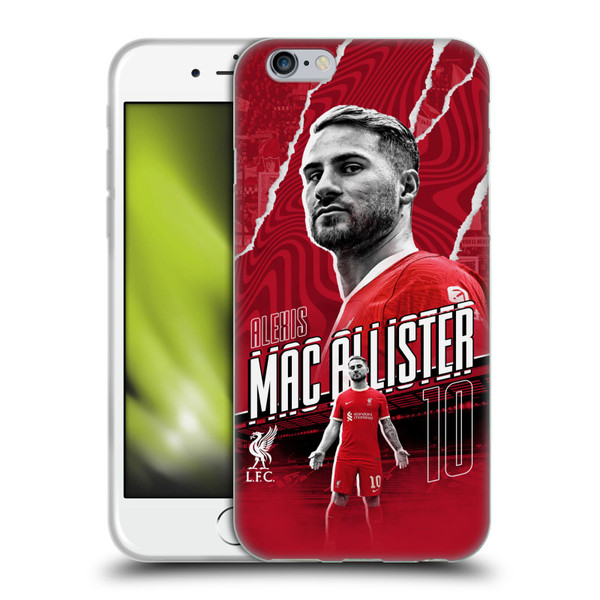 Liverpool Football Club 2023/24 First Team Alexis Mac Allister Soft Gel Case for Apple iPhone 6 / iPhone 6s
