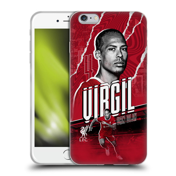 Liverpool Football Club 2023/24 First Team Virgil van Dijk Soft Gel Case for Apple iPhone 6 Plus / iPhone 6s Plus