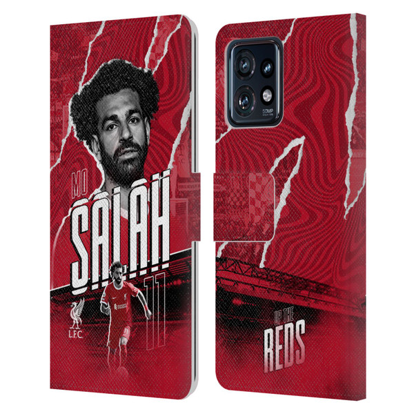 Liverpool Football Club 2023/24 First Team Mohamed Salah Leather Book Wallet Case Cover For Motorola Moto Edge 40 Pro