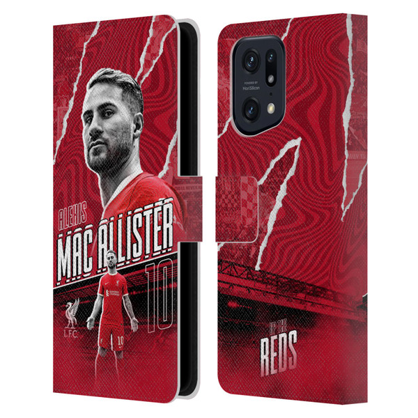 Liverpool Football Club 2023/24 First Team Alexis Mac Allister Leather Book Wallet Case Cover For OPPO Find X5 Pro