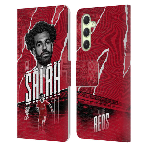 Liverpool Football Club 2023/24 First Team Mohamed Salah Leather Book Wallet Case Cover For Samsung Galaxy A54 5G