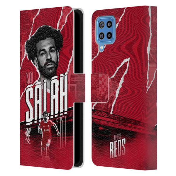 Liverpool Football Club 2023/24 First Team Mohamed Salah Leather Book Wallet Case Cover For Samsung Galaxy F22 (2021)