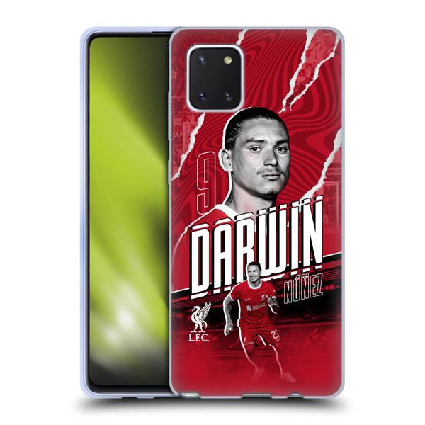 Liverpool Football Club 2023/24 First Team Darwin Núñez Soft Gel Case for Samsung Galaxy Note10 Lite