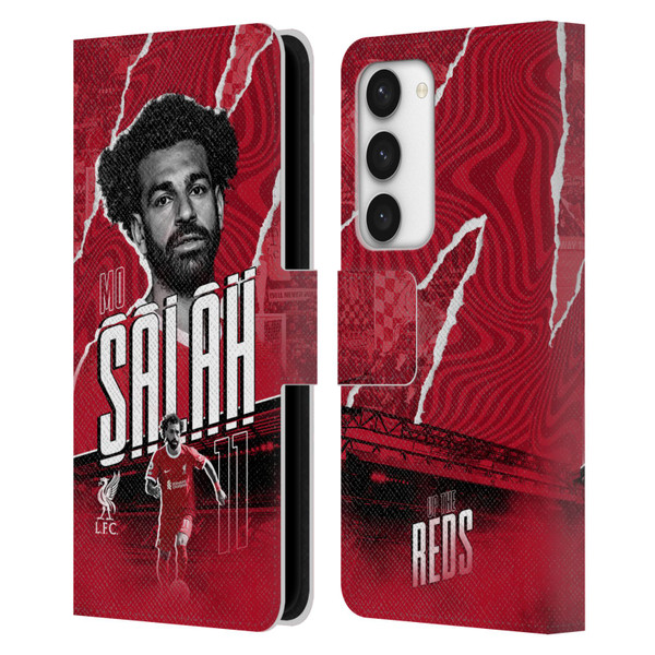 Liverpool Football Club 2023/24 First Team Mohamed Salah Leather Book Wallet Case Cover For Samsung Galaxy S23 5G