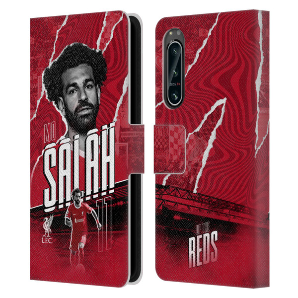 Liverpool Football Club 2023/24 First Team Mohamed Salah Leather Book Wallet Case Cover For Sony Xperia 5 IV