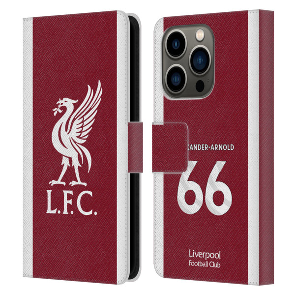 Liverpool Football Club 2023/24 Players Home Kit Trent Alexander-Arnold Leather Book Wallet Case Cover For Apple iPhone 14 Pro