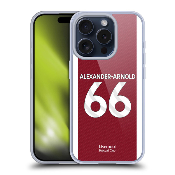 Liverpool Football Club 2023/24 Players Home Kit Trent Alexander-Arnold Soft Gel Case for Apple iPhone 15 Pro