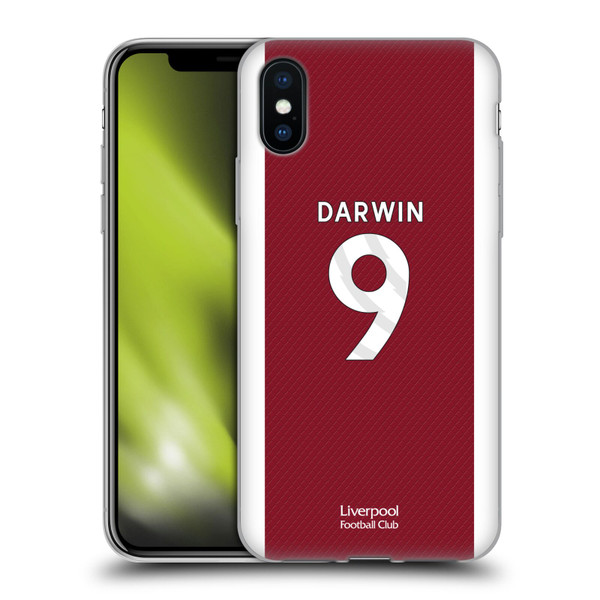 Liverpool Football Club 2023/24 Players Home Kit Darwin Núñez Soft Gel Case for Apple iPhone X / iPhone XS