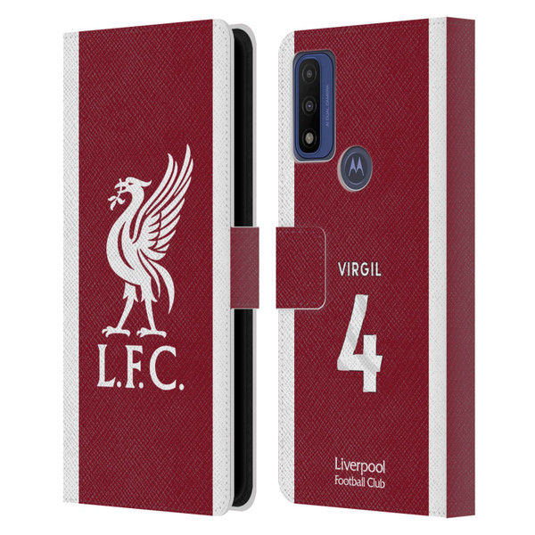 Liverpool Football Club 2023/24 Players Home Kit Virgil van Dijk Leather Book Wallet Case Cover For Motorola G Pure
