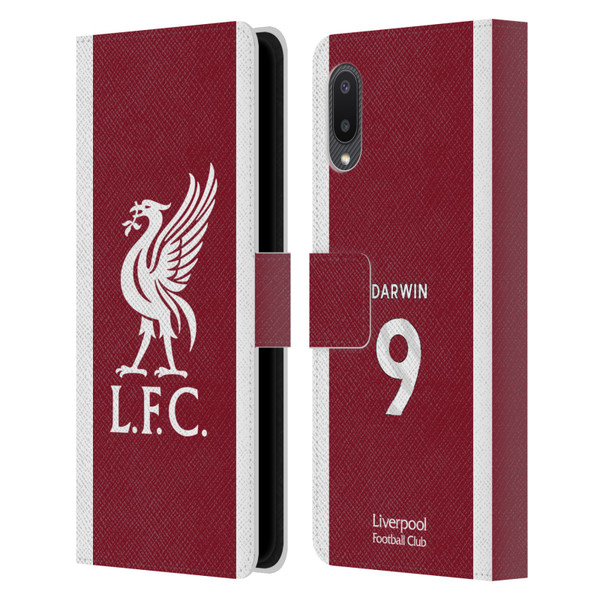 Liverpool Football Club 2023/24 Players Home Kit Darwin Núñez Leather Book Wallet Case Cover For Samsung Galaxy A02/M02 (2021)
