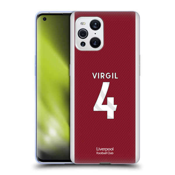 Liverpool Football Club 2023/24 Players Home Kit Virgil van Dijk Soft Gel Case for OPPO Find X3 / Pro