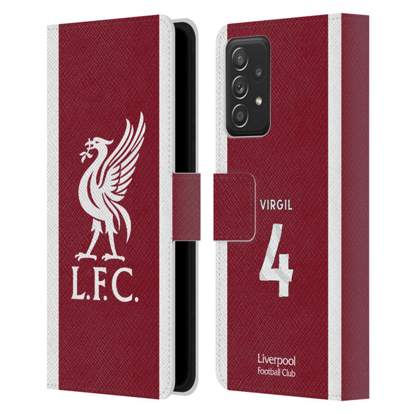 Liverpool Football Club 2023/24 Players Home Kit Virgil van Dijk Leather Book Wallet Case Cover For Samsung Galaxy A52 / A52s / 5G (2021)