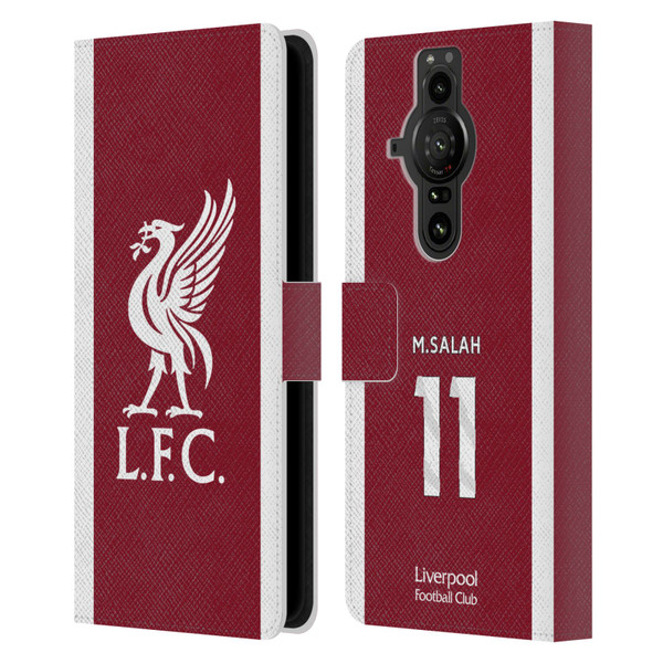 Liverpool Football Club 2023/24 Players Home Kit Mohamed Salah Leather Book Wallet Case Cover For Sony Xperia Pro-I