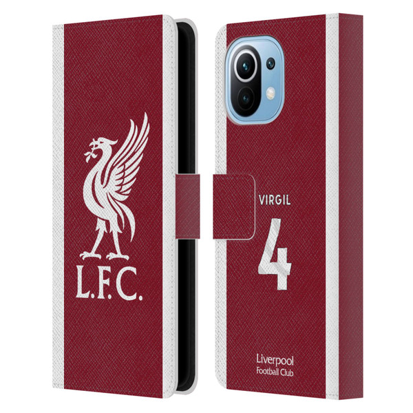 Liverpool Football Club 2023/24 Players Home Kit Virgil van Dijk Leather Book Wallet Case Cover For Xiaomi Mi 11