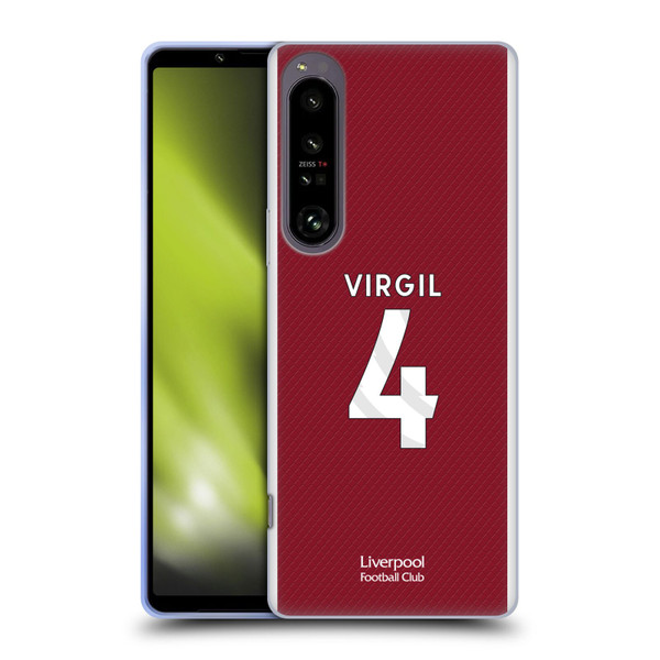 Liverpool Football Club 2023/24 Players Home Kit Virgil van Dijk Soft Gel Case for Sony Xperia 1 IV