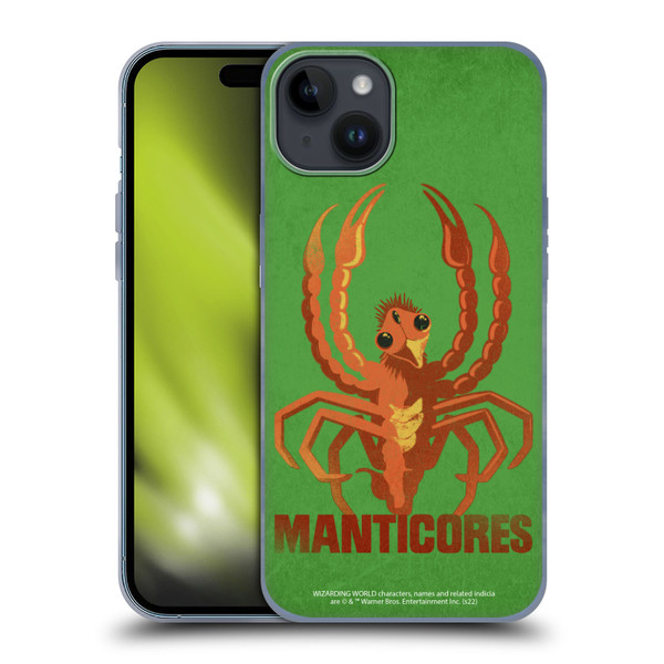 Fantastic Beasts: Secrets of Dumbledore Graphic Badges Manticores Soft Gel Case for Apple iPhone 15 Plus