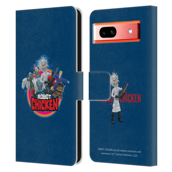 Robot Chicken Graphics Characters Leather Book Wallet Case Cover For Google Pixel 7a