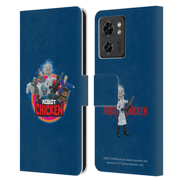 Robot Chicken Graphics Characters Leather Book Wallet Case Cover For Motorola Moto Edge 40