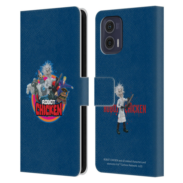 Robot Chicken Graphics Characters Leather Book Wallet Case Cover For Motorola Moto G73 5G