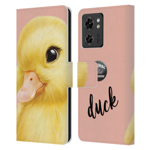 Animal Club International Faces Duck Leather Book Wallet Case Cover For Motorola Moto Edge 40