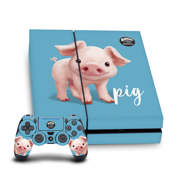 Animal Club International Faces Pig Vinyl Sticker Skin Decal Cover for Sony PS4 Console & Controller