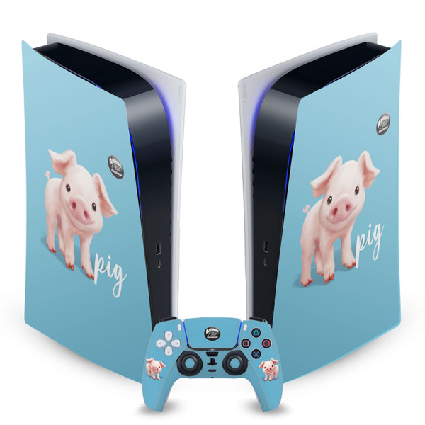 Animal Club International Faces Pig Vinyl Sticker Skin Decal Cover for Sony PS5 Digital Edition Bundle
