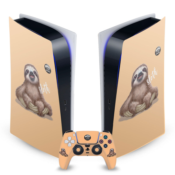 Animal Club International Faces Sloth Vinyl Sticker Skin Decal Cover for Sony PS5 Digital Edition Bundle