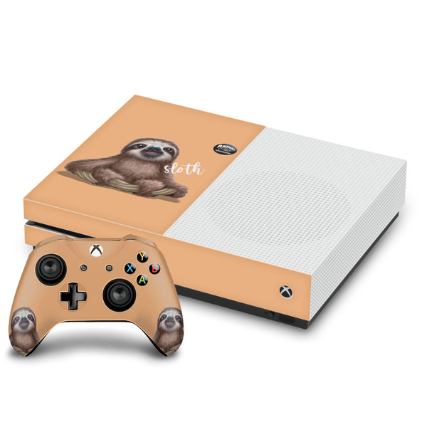 Animal Club International Faces Sloth Vinyl Sticker Skin Decal Cover for Microsoft One S Console & Controller