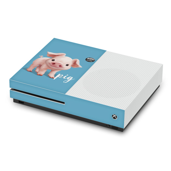 Animal Club International Faces Pig Vinyl Sticker Skin Decal Cover for Microsoft Xbox One S Console