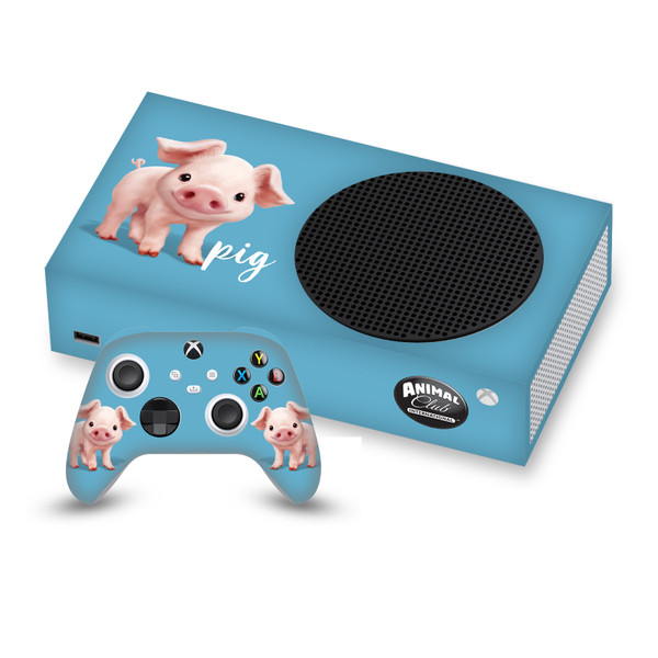 Animal Club International Faces Pig Vinyl Sticker Skin Decal Cover for Microsoft Series S Console & Controller