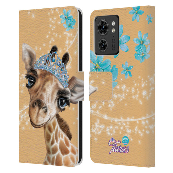 Animal Club International Royal Faces Giraffe Leather Book Wallet Case Cover For Motorola Moto Edge 40