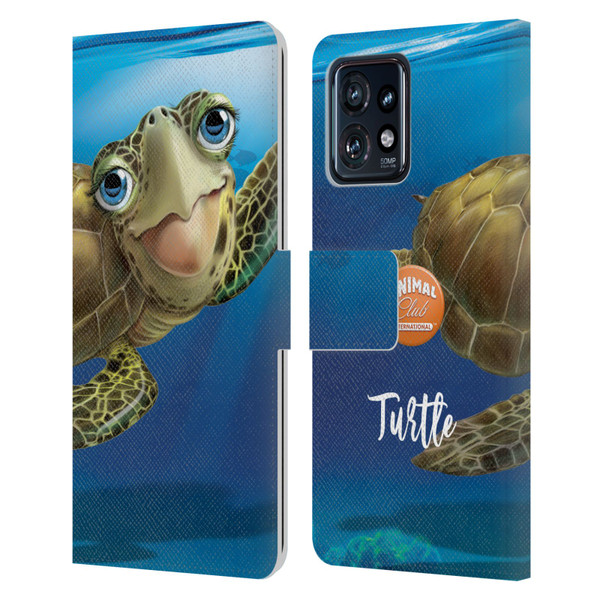 Animal Club International Underwater Sea Turtle Leather Book Wallet Case Cover For Motorola Moto Edge 40 Pro