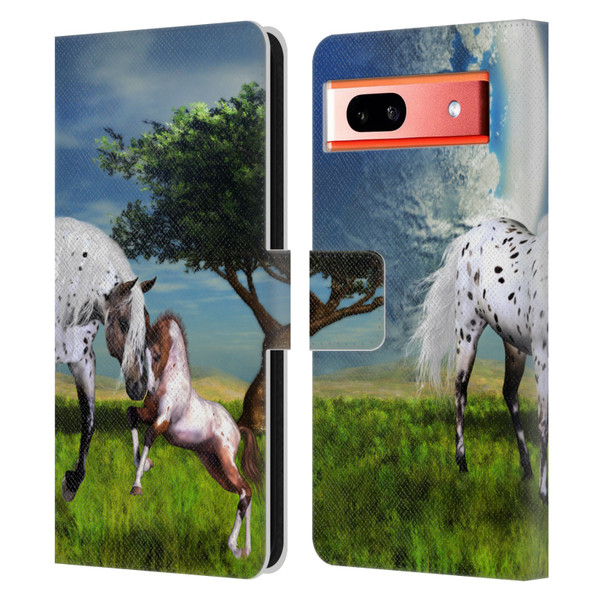 Simone Gatterwe Horses Love Forever Leather Book Wallet Case Cover For Google Pixel 7a