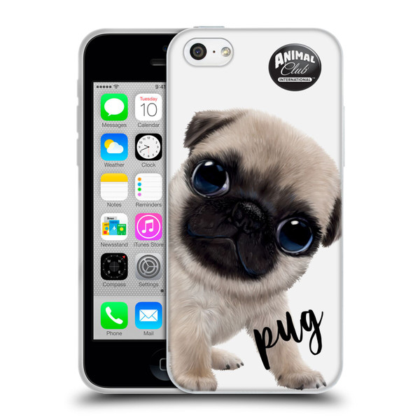 Animal Club International Faces Pug Soft Gel Case for Apple iPhone 5c