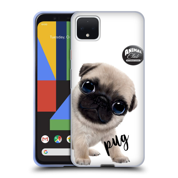 Animal Club International Faces Pug Soft Gel Case for Google Pixel 4 XL