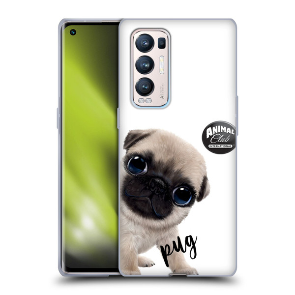 Animal Club International Faces Pug Soft Gel Case for OPPO Find X3 Neo / Reno5 Pro+ 5G