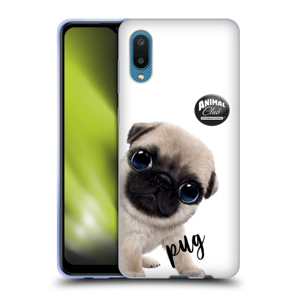 Animal Club International Faces Pug Soft Gel Case for Samsung Galaxy A02/M02 (2021)