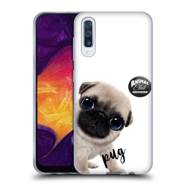 Animal Club International Faces Pug Soft Gel Case for Samsung Galaxy A50/A30s (2019)