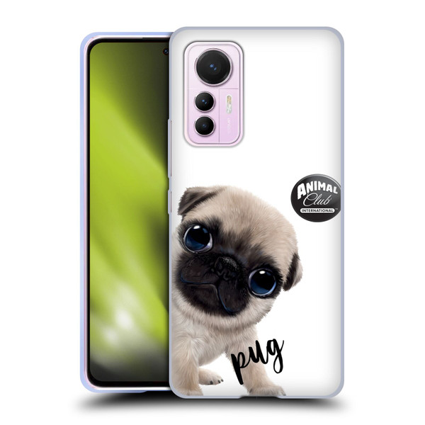 Animal Club International Faces Pug Soft Gel Case for Xiaomi 12 Lite