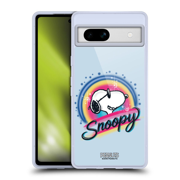 Peanuts Snoopy Boardwalk Airbrush Colourful Sunglasses Soft Gel Case for Google Pixel 7a