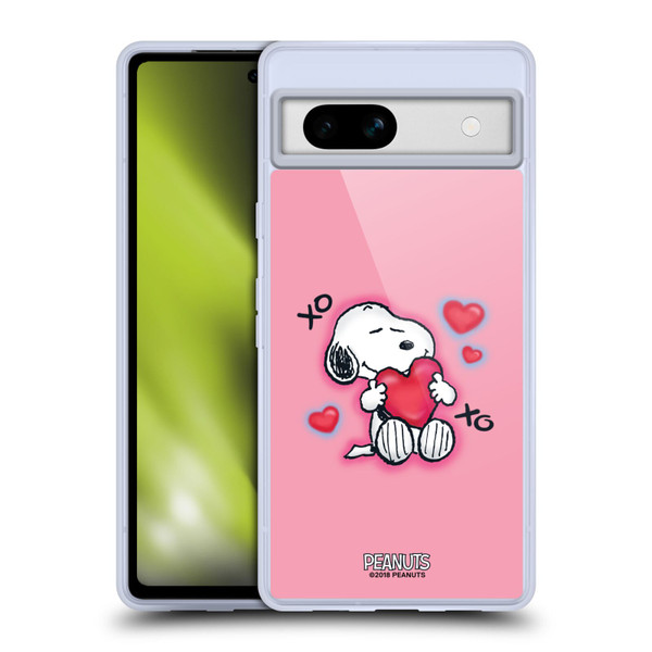 Peanuts Snoopy Boardwalk Airbrush XOXO Soft Gel Case for Google Pixel 7a